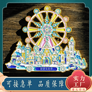 定制金属冰箱贴组合文创卡通人物插件摆件diy流沙城市风景区立体定做